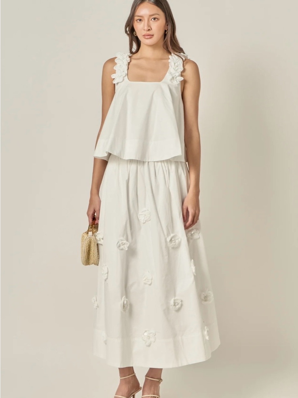 NWT English Factory 3D FLOWER MIDI SKIRT